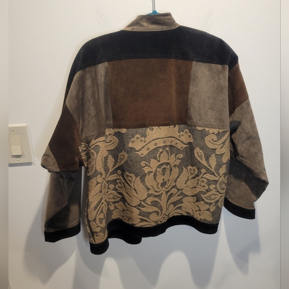 da cavanna Jackets & Blazers - Da Cavanna Unisex Size Xl Boho Leather Jacket With Floral Print